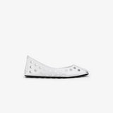 PERFO BALLET FLATS IN CALFSKIN WHITE