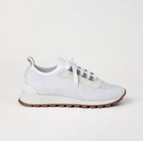 Sparkling cotton knit runners with shiny eyelets white