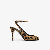 DECOLLETE SLINGBACKS IN LEOPARD HAIRCALF leopard print