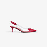 LE COEUR SLINGBACKS IN PATENT LAMBSKIN RED