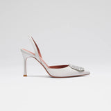 Camelia Sling 90 White Nappa