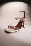 Gilda Sandal White Nappa and White Crystals