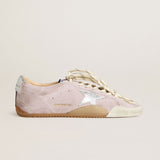 goldengoose True-Star in pastel pink suede with silver star and heel tab