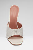 Lupita Crystal Wedge Silver Satin And White Crystals