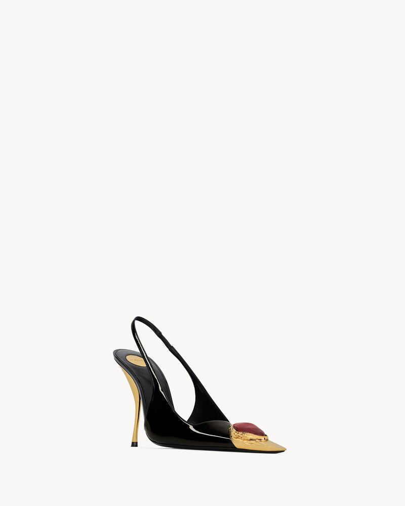 Saint Laurent loulou slingback pumps in patent leather