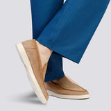 Men's beige suede loafer