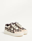 One Stud Xl Low-Top Sneaker In Nappa Leather And Toile Iconographe Fabric
