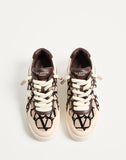 One Stud Xl Low-Top Sneaker In Nappa Leather And Toile Iconographe Fabric