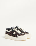 One Stud Xl Low-Top Sneaker In Nappa Leather And Toile Iconographe Fabric