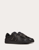 ROCKSTUD UNTITLED NOIR CALFSKIN LEATHER SNEAKER BLACK