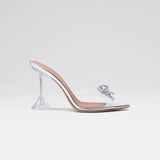 Rosie Slipper Black Satin white