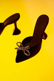 Rosie Slipper Black Satin