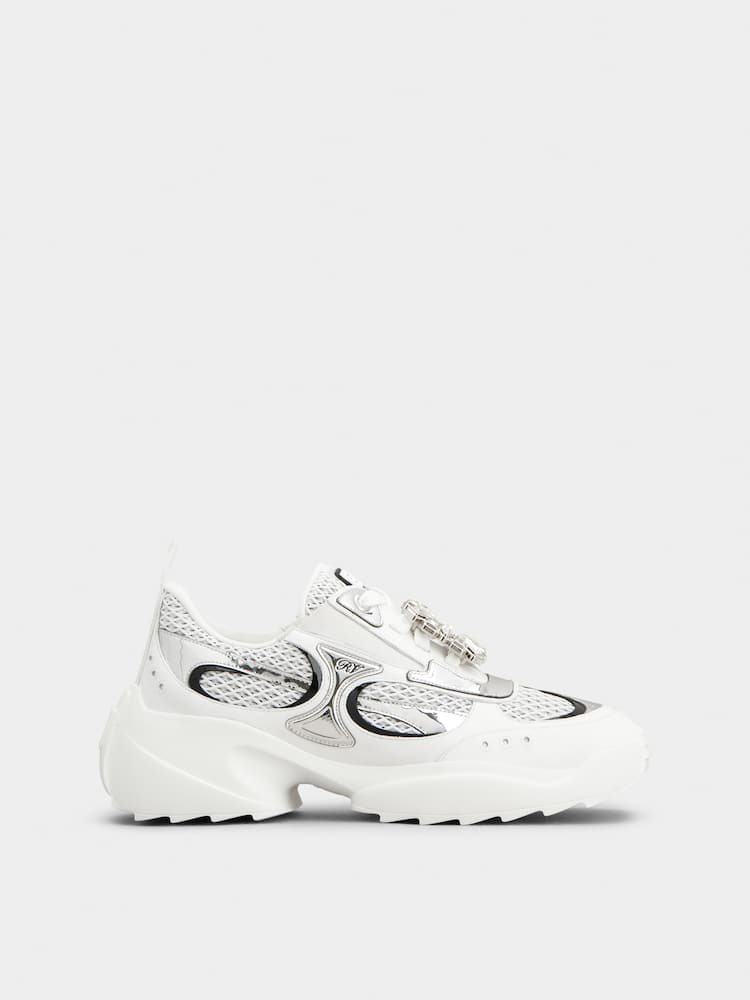 rogervivier Viv' on the Run Sneakers in leather and fabric