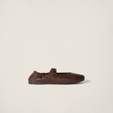 Ruches nappa leather ballerinas