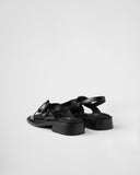 Brushed leather sandals with buckle