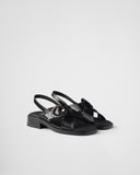   Brushed leather sandals with buckle