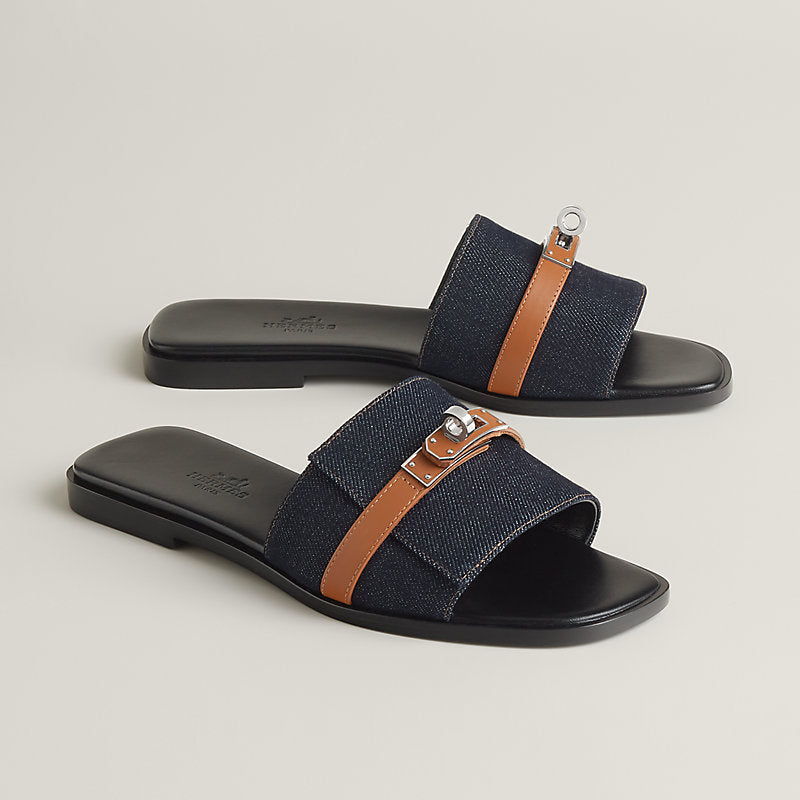   Giulia sandal bleu brut naturel