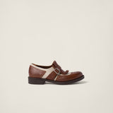 Church's X Miu Miu Shanghai leather and linen shoes brown