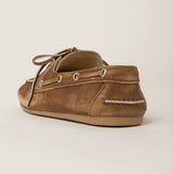 Faded unlined suede loafers brown