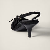 Fabric slingbacks with straps black