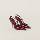 Patent leather slingbacks with buckles