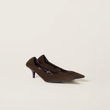 Ruches suede pumps