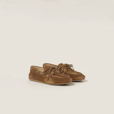 Faded unlined suede loafers brown