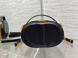 Black Pig Nose Camera Bag Oval Design, Chain Strap & Daily Essential